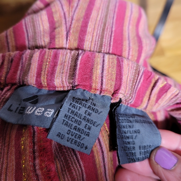 VINTAGE 80'S LIZ WEAR STRIPED TUNIC AND PANTS - Picture 11 of 11